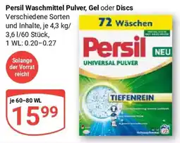 Globus Persil Waschmittel Pulver, Gel oder Discs Angebot