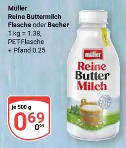 Globus Müller Reine Buttermilch Flasche oder Becher Angebot