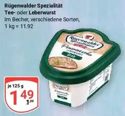 Globus Rügenwalder Spezialität Tee- oder Leberwurst Angebot