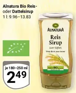 Globus Alnatura Bio Reis oder Dattelsirup Angebot