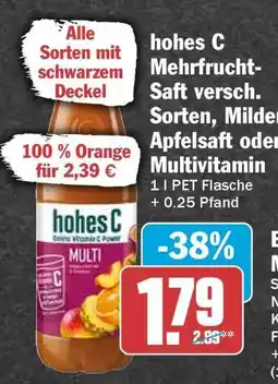 HIT hohes C Mehrfrucht-Saft versch. Sorten, Milder Apfelsaft oder Multivitamin Angebot