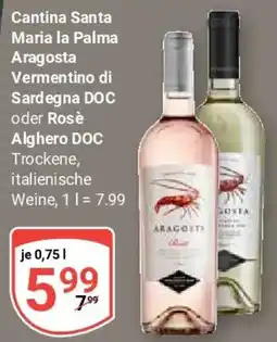 Globus Cantina Santa Maria la Palma Aragosta Vermentino di Sardegna DOC oder Rosè Alghero DOC Angebot