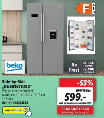 Lidl Beko Side by Side GNE63521DXB Angebot