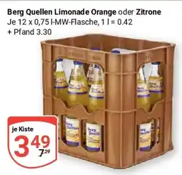 Globus Berg Quellen Limonade Orange oder Zitrone Angebot