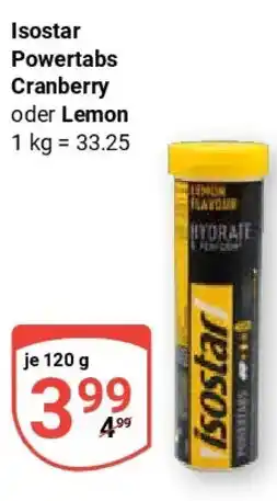 Globus Isostar Powertabs Cranberry oder Lemon Angebot