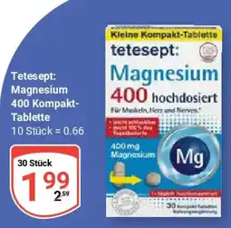 Globus Tetesept: Magnesium 400 Kompakt Tablette Angebot
