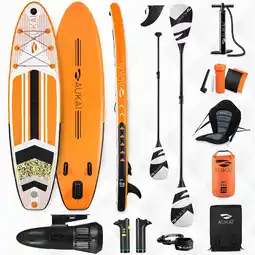 Netto Marken-Discount Stand Up Paddle Board AUKAI Pro mit Kajak-Sitz und Motor orange Angebot