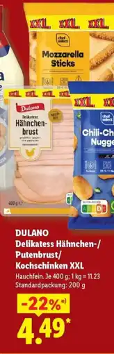 Lidl Dulano delikatess hähnchen-/ putenbrust/ kochschinken xxl Angebot