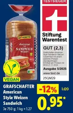 Lidl Grafschafter American Style Weizen Sandwich Angebot