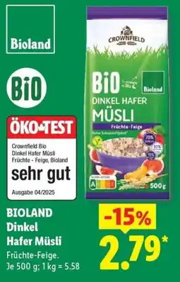 Lidl Bioland Dinkel Hafer Müsli Angebot