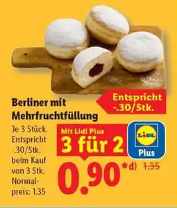 Lidl Berliner mit Mehrfruchtfüllung Angebot