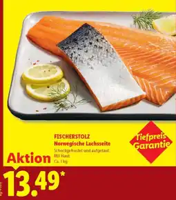 Lidl FISCHERSTOLZ Norwegische Lachsseite Angebot