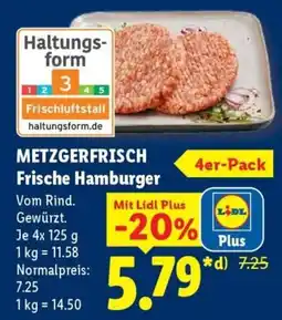 Lidl METZGERFRISCH Frische Hamburger Angebot