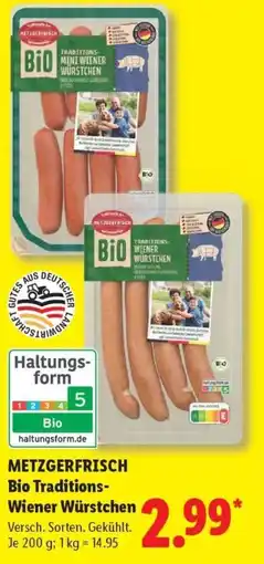 Lidl METZGERFRISCH Bio Traditions Wiener Würstchen Angebot