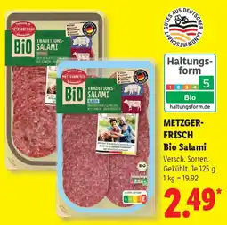 Lidl METZGERFRISCH Bio Salami Angebot