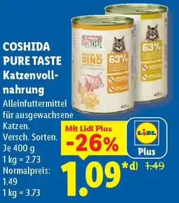 Lidl COSHIDA PURE TASTE Katzenvollnahrung Angebot