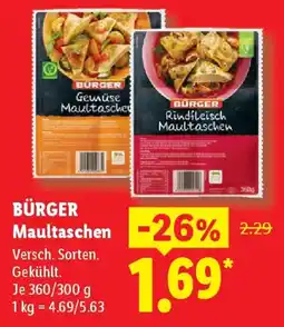 Lidl BÜRGER Maultaschen Angebot
