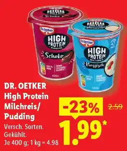 Lidl DR. OETKER High Protein Milchreis / Pudding Angebot