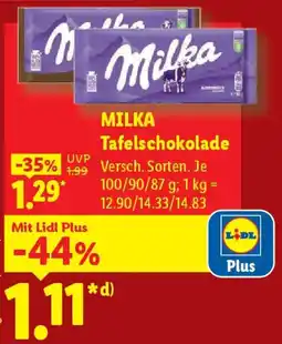 Lidl MILKA Tafelschokolade Angebot