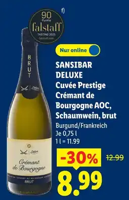 Lidl Sansibar deluxe cuvée prestige crémant de bourgogne aoc, schaumwein, brut Angebot
