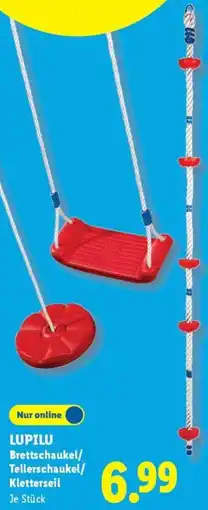 Lidl LUPILU Brettschaukel/ Tellerschaukel/ Kletterseil Angebot