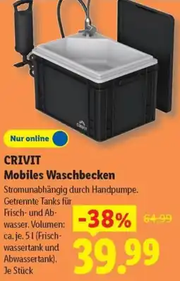 Lidl CRIVIT Mobiles Waschbecken Angebot