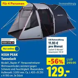 Lidl HIGH PEAK Tunnelzelt Angebot