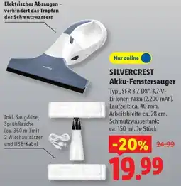 Lidl SILVERCREST Akku-Fenstersauger Angebot