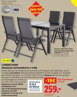 Lidl LIVARNO HOME Aluminium-Gartenmöbelset, 5-teilig Angebot