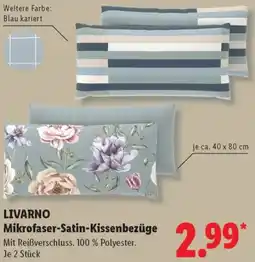 Lidl LIVARNO Mikrofaser-Satin-Kissenbezüge Angebot