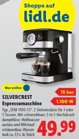 Lidl SILVERCREST Espressomaschine Angebot
