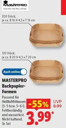 Lidl MASTERPRO Backpapier Formen Angebot