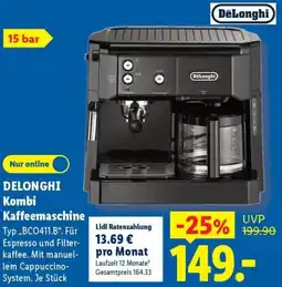 Lidl DELONGHI Kombi Kaffeemaschine Angebot