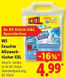 Lidl W5 Feuchte Allzwecktücher XXL Angebot
