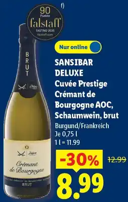 Lidl SANSIBAR DELUXE Cuvée Prestige Crémant de Bourgogne AOC, Schaumwein, brut Angebot