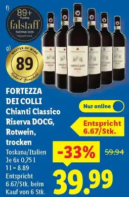 Lidl FORTEZZA DEI COLLI Chianti Classico Riserva DOCG, Rotwein, trocken Angebot