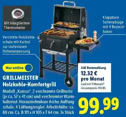 Lidl GRILLMEISTER Holzkohle-Komfortgrill Angebot