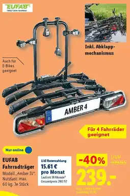 Lidl EUFAB Fahrradträger Angebot