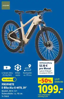 Lidl PROPHETE E-Bike Alu-E-MTB, 29" Angebot