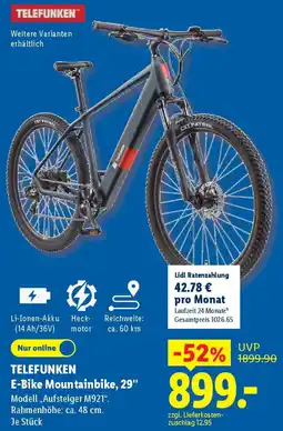 Lidl TELEFUNKEN E-Bike Mountainbike, 29" Angebot