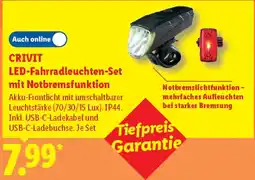 Lidl CRIVIT LED-Fahrradleuchten-Set mit Notbremsfunktion Angebot