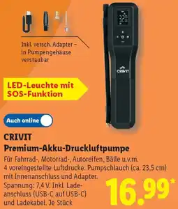 Lidl CRIVIT Premium-Akku-Druckluftpumpe Angebot