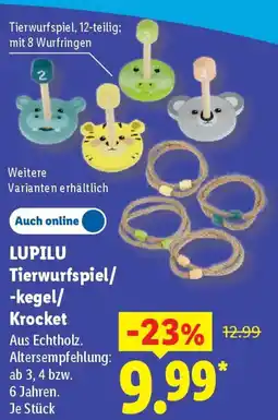 Lidl LUPILU Tierwurfspiel/ kegel/ Krocket Angebot