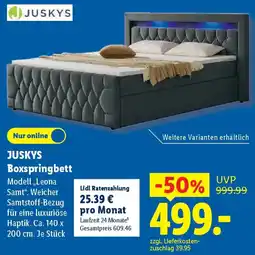 Lidl JUSKYS Boxspringbett Angebot