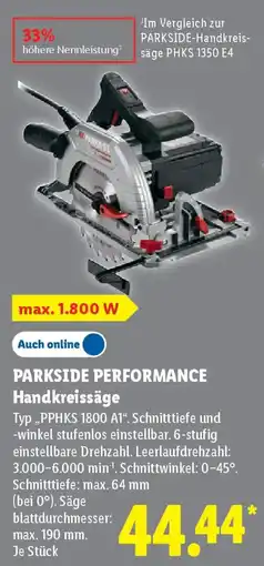 Lidl PARKSIDE PERFORMANCE Handkreissäge Angebot