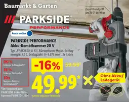 Lidl PARKSIDE PERFORMANCE Akku-Kombihammer 20 V Angebot