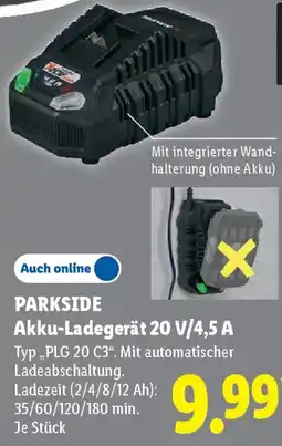 Lidl PARKSIDE Akku-Ladegerät 20 V/4,5 A Angebot