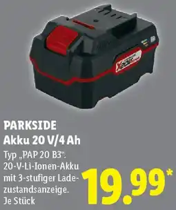 Lidl PARKSIDE Akku 20 V/4 Ah Angebot