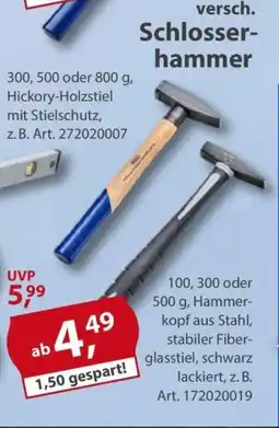 Sonderpreis Baumarkt versch. Schlosserhammer Angebot
