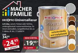 Sonderpreis Baumarkt DECOPRO Universallasur Angebot